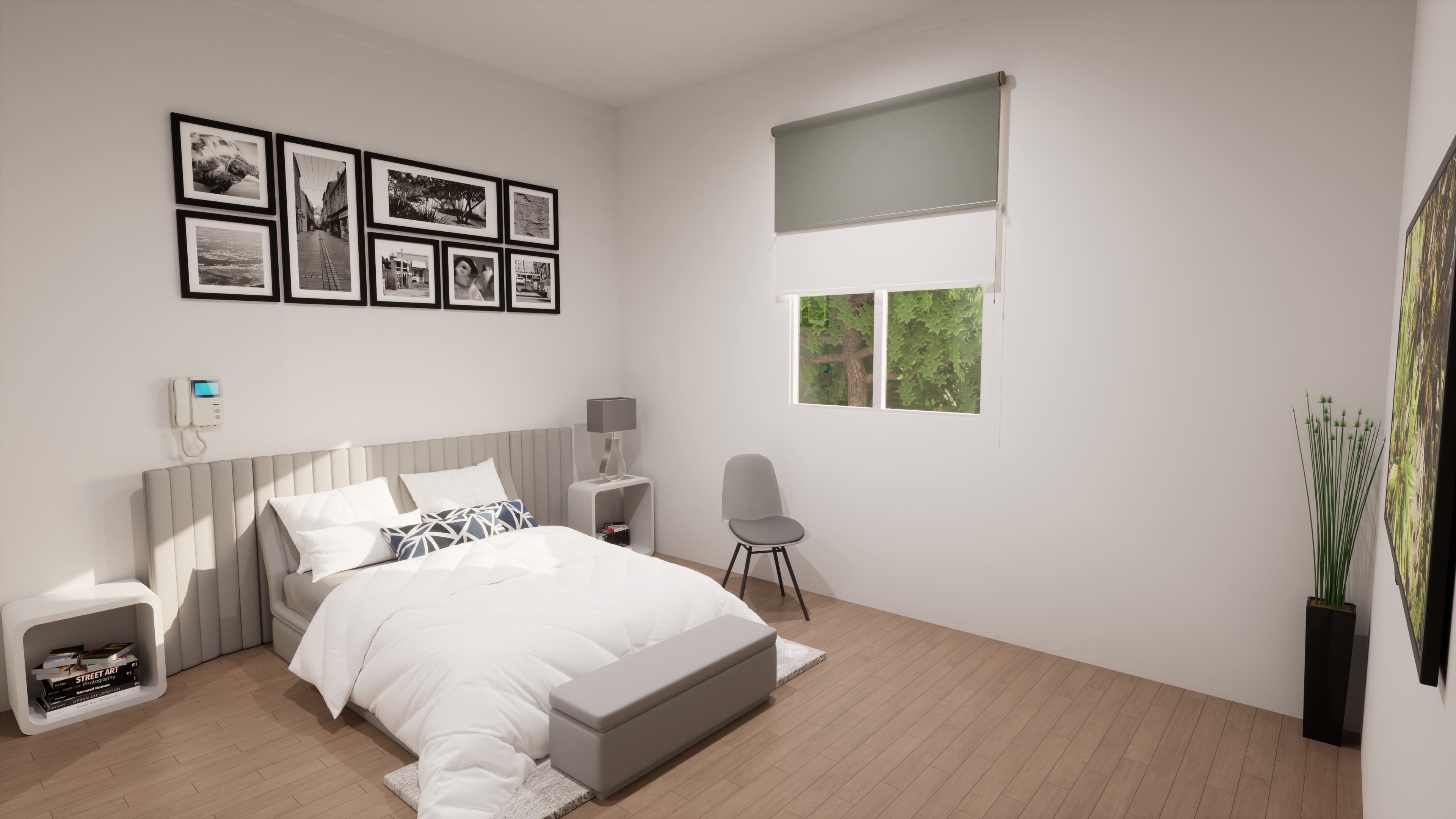 Bright private bedroom concept at the Ryrie Street supported accommodation home