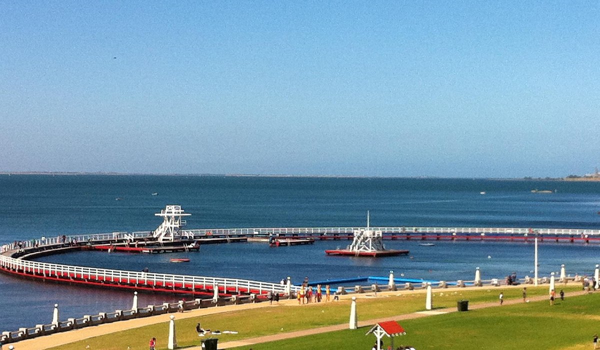 Eastern Beach swimming enclosure and waterfront in Geelong